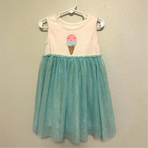 Wonder Nation Pastel Blue Ice Cream Print w/ Sprinkles Tulle Dress - Girl's 4T